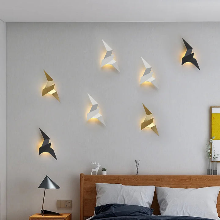 Nordic LED Vogel Wandlamp – moderne wandverlichting voor slaapkamer, woonkamer, trappen en nachtkastje – omhoog & omlaag verlichting, ijzeren kap, netvoeding