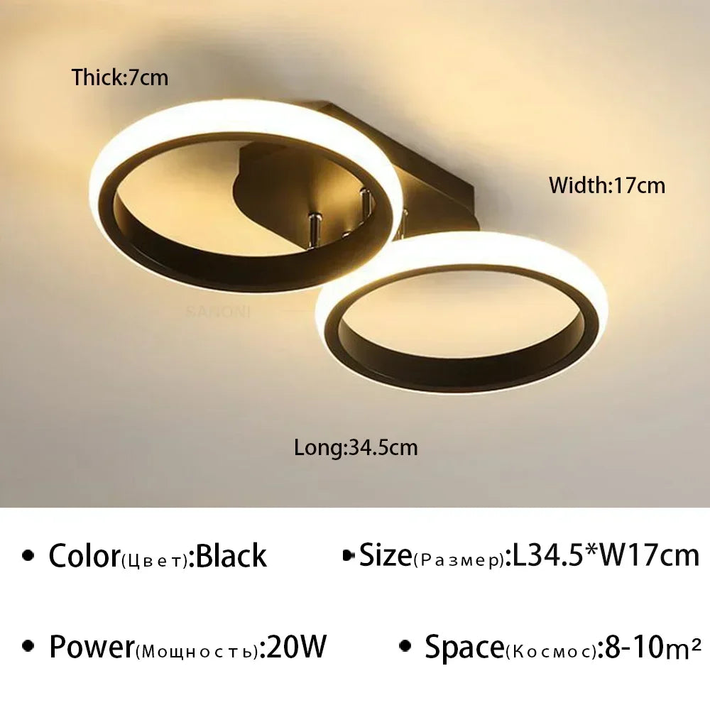 Moderne LED plafondlamp kroonluchter – Stijlvolle meerkopige ringlamp voor slaapkamer, woonkamer, gang, eetkamer en interieurs