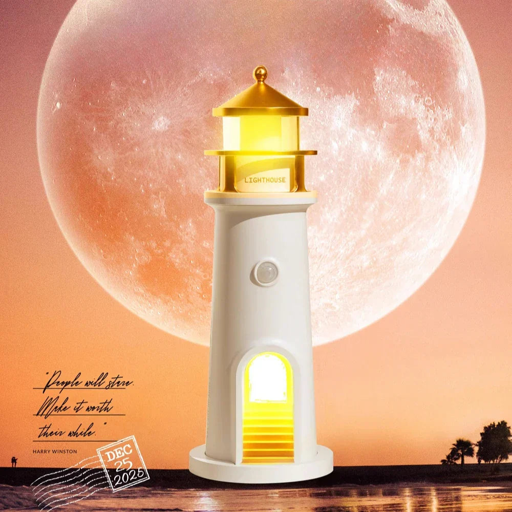 Moon Harbor Lighthouse Nachtlampje