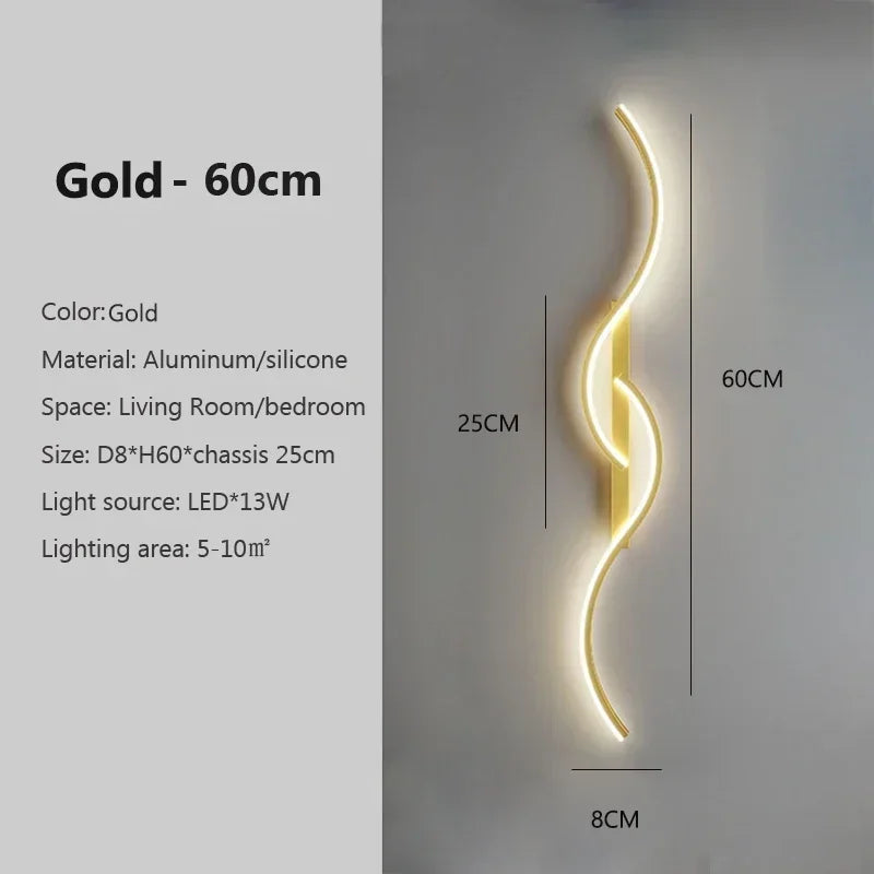 Moderne LED Wandlamp - Hedendaagse Wandlamp voor Woonkamer, Slaapkamer, Eetkamer en Hal - Op- en Neer-verlichting, Dimbaar, Touch-schakelaar, Interieurdecoratie