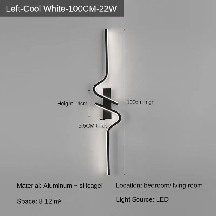 Moderne Minimalistische Strepen LED Wandlamp Slaapkamer Verlichting voor Nachttafel Wandlamp LED Licht Woonkamer TV Sofa Achtergrond Wandlamp
