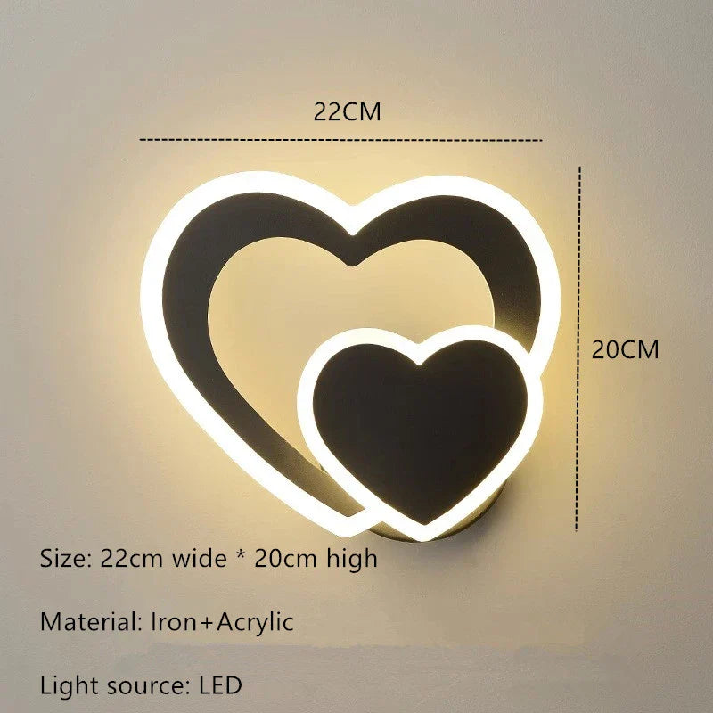 Moderne LED Hartvormige Wandlamp