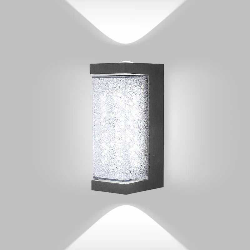 Moderne waterdichte LED-buitenwandlamp - Kristal-wandlamp voor tuin-, patio- en deurverlichting