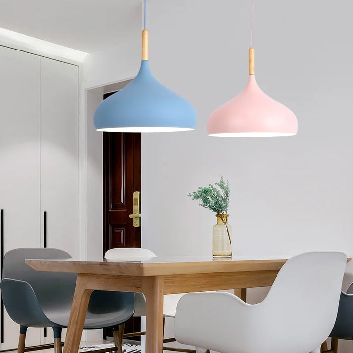 Moderner Macaron Pendelleuchte – Kleurige LED-Kroonluchter voor Slaapkamer, Restaurant, Kantoor & Woonkamer – Verstelbare Aluminium-Hanglamp
