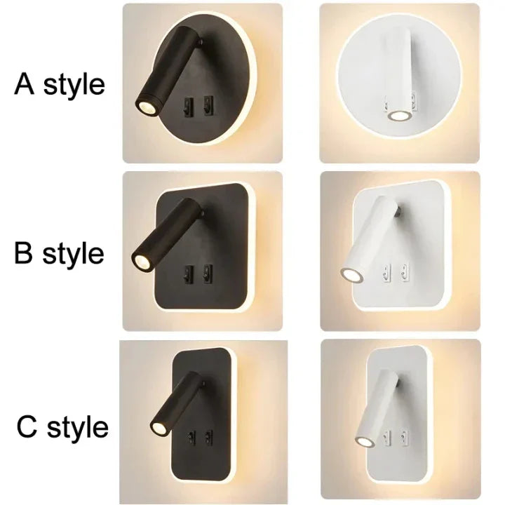 Moderne LED Wandlamp - 350° draaibare verstelbare op en neer wandlamp, 3000K warm wit tot 6500K koud licht, aluminium wandlamp