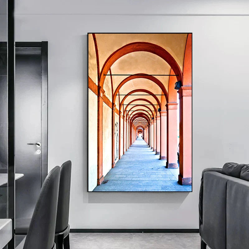 Minimalistische abstracte architectonische wandkunst Fijne kunst canvasprints Posters afbeeldingen voor moderne woonappartement woonkamer kantoor decor