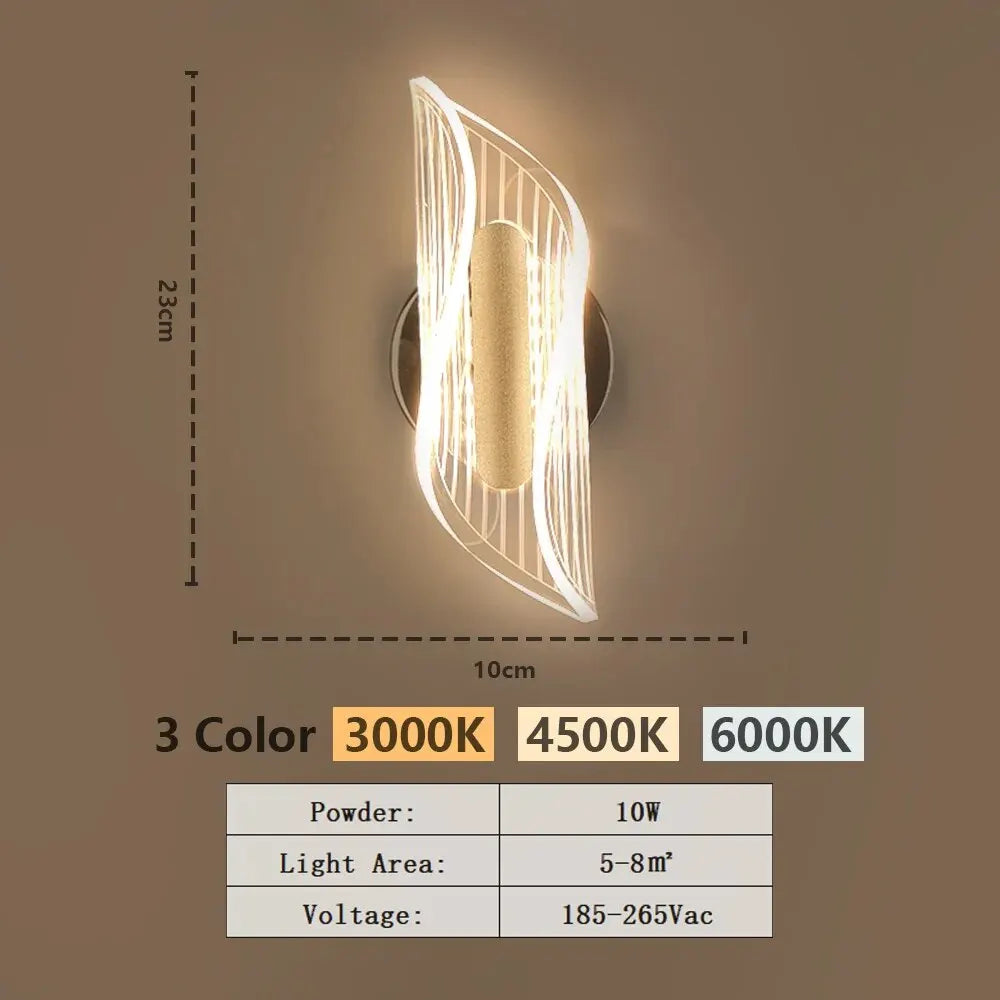 Moderne LED Wandlamp – Aanpasbare 3-Kleur Lichtbron voor Slaapkamer, Woonkamer, Balkon en Interieurdecoratie