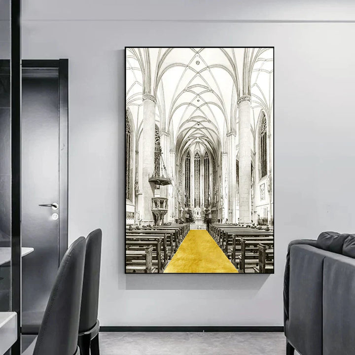 Minimalistische abstracte architectonische wandkunst Fijne kunst canvasprints Posters afbeeldingen voor moderne woonappartement woonkamer kantoor decor