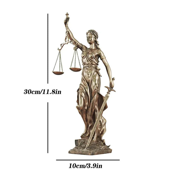 ERMAKOVA Europese antieke bronzen Griekse godin van de rechtvaardigheid standbeeld Fair Angels hars sculptuur ornamenten bureau huisdecoratie cadeau