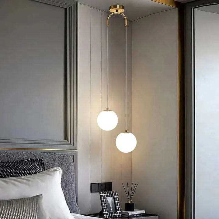 Moderne Glass LED Pendant Light – Nordic Style Hanglamp voor Woonkamer, Slaapkamer, Restaurant en Bar, 220V AC, Binnenverlichtingsarmatuur