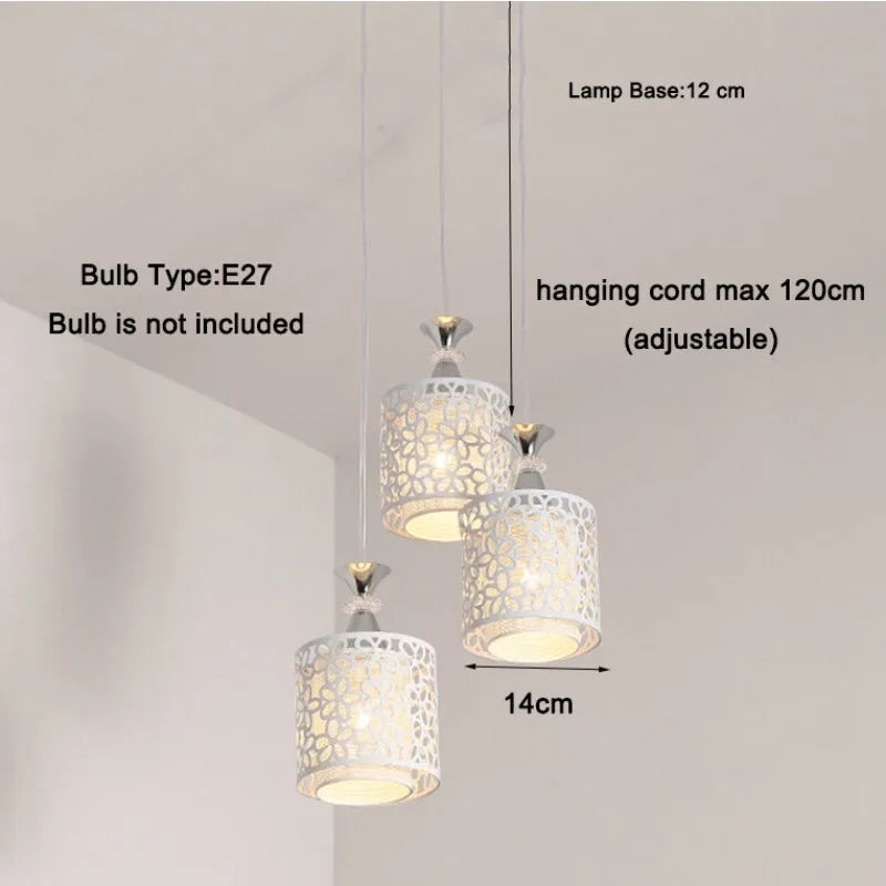 Moderner Witte Kristallen Hanglamp – Ingebouwde Plafondlamp met LED-lampen voor Slaapkamer, Woonkamer, Keuken en Trappen