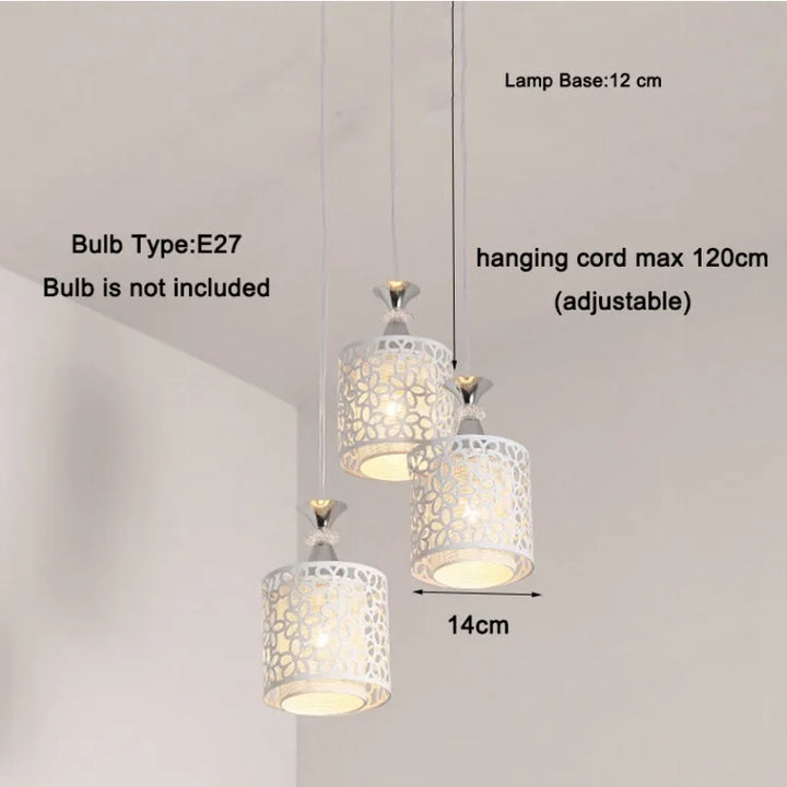 Moderner Witte Kristallen Hanglamp – Ingebouwde Plafondlamp met LED-lampen voor Slaapkamer, Woonkamer, Keuken en Trappen