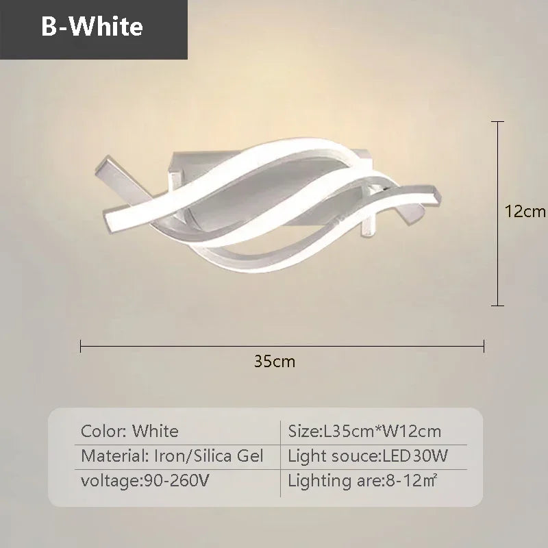 Moderne LED plafondlamp – Minimalistische lijnlamp voor hal, entree, gang, trap en binnendecoratie – AC gevoed, LED-lamp inbegrepen