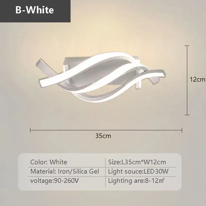 Moderne LED plafondlamp – Minimalistische lijnlamp voor hal, entree, gang, trap en binnendecoratie – AC gevoed, LED-lamp inbegrepen