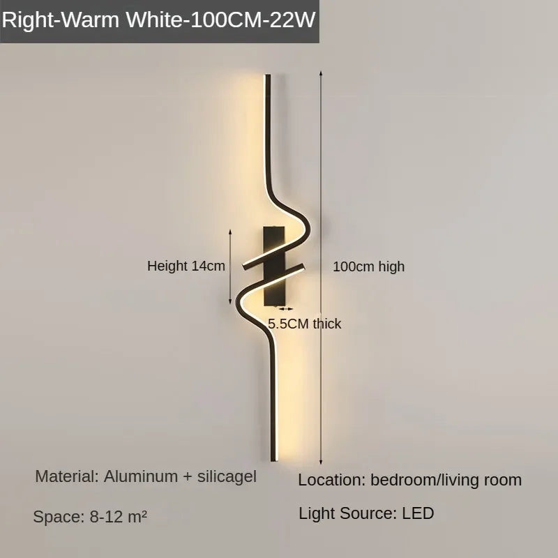 Moderne Minimalistische Strepen LED Wandlamp Slaapkamer Verlichting voor Nachttafel Wandlamp LED Licht Woonkamer TV Sofa Achtergrond Wandlamp
