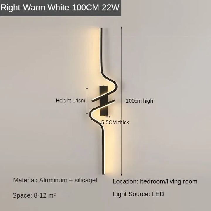 Moderne Minimalistische Strepen LED Wandlamp Slaapkamer Verlichting voor Nachttafel Wandlamp LED Licht Woonkamer TV Sofa Achtergrond Wandlamp