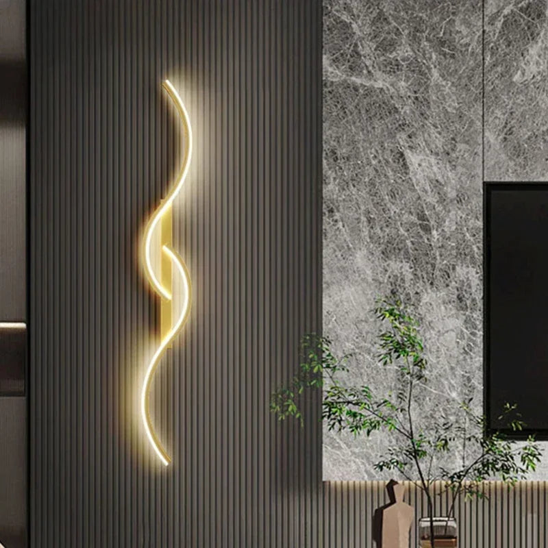Moderne LED Wandlamp - Hedendaagse Wandlamp voor Woonkamer, Slaapkamer, Eetkamer en Hal - Op- en Neer-verlichting, Dimbaar, Touch-schakelaar, Interieurdecoratie