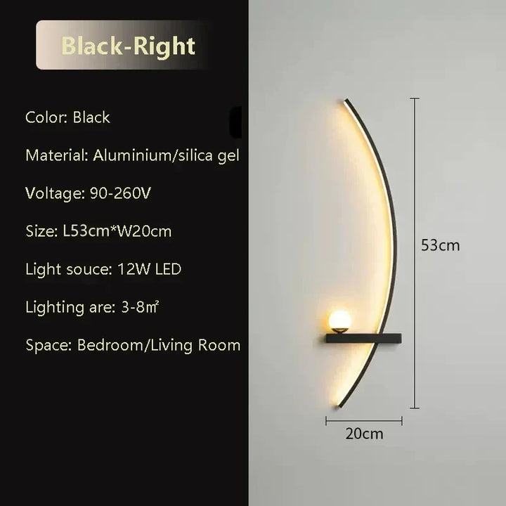 Moderne LED Wandlamp – Aluminium 53 cm lange Lichtbalk voor slaapkamer, woonkamer, gang en binnengebruik – Dimbaar met afstandsbediening