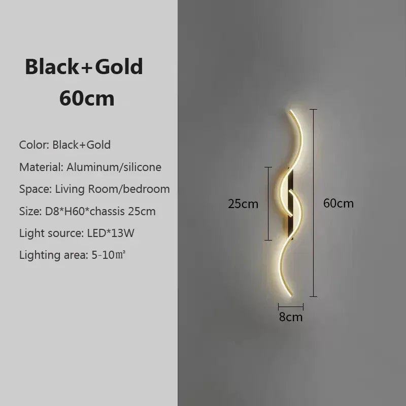 Moderne LED Wandlamp - Hedendaagse Wandlamp voor Woonkamer, Slaapkamer, Eetkamer en Hal - Op- en Neer-verlichting, Dimbaar, Touch-schakelaar, Interieurdecoratie