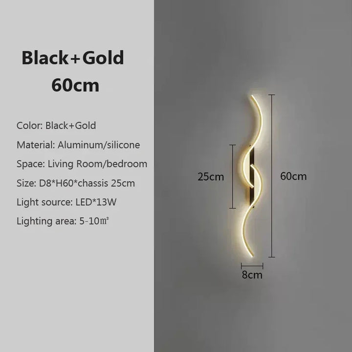 Moderne LED Wandlamp - Hedendaagse Wandlamp voor Woonkamer, Slaapkamer, Eetkamer en Hal - Op- en Neer-verlichting, Dimbaar, Touch-schakelaar, Interieurdecoratie