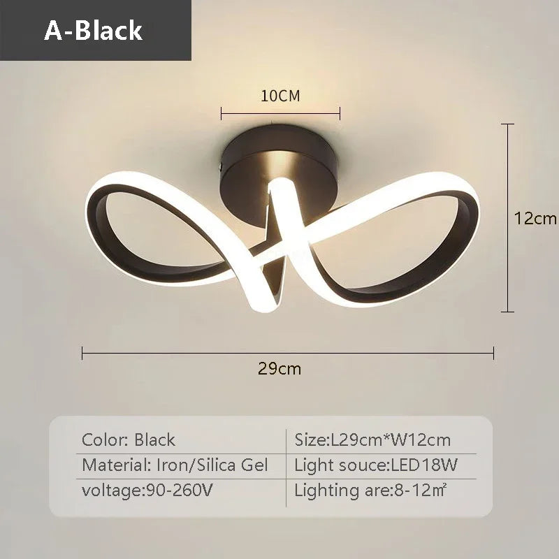 Moderne LED plafondlamp – Minimalistische lijnlamp voor hal, entree, gang, trap en binnendecoratie – AC gevoed, LED-lamp inbegrepen