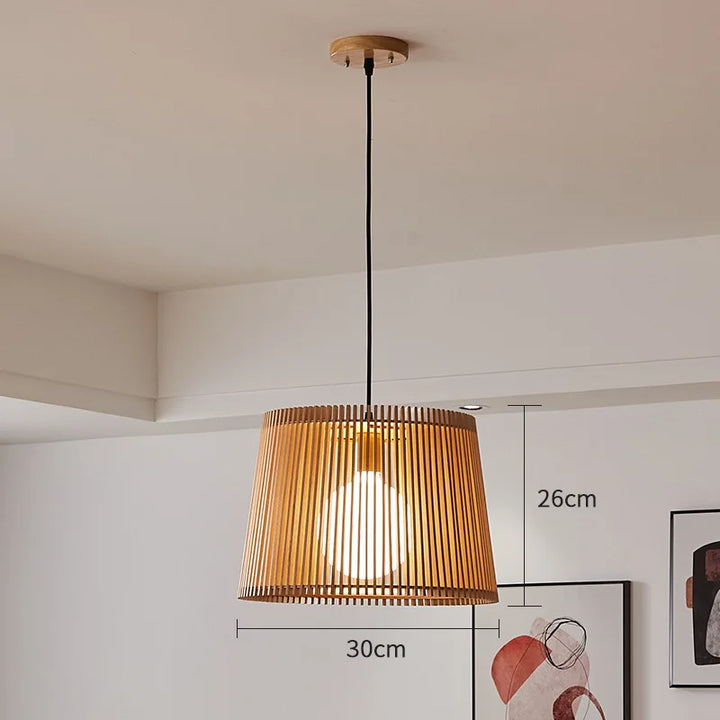 Moderne Japanse vogelkooi hanglamp – houten korf kroonluchter voor woonkamer, slaapkamer en bar decoratie