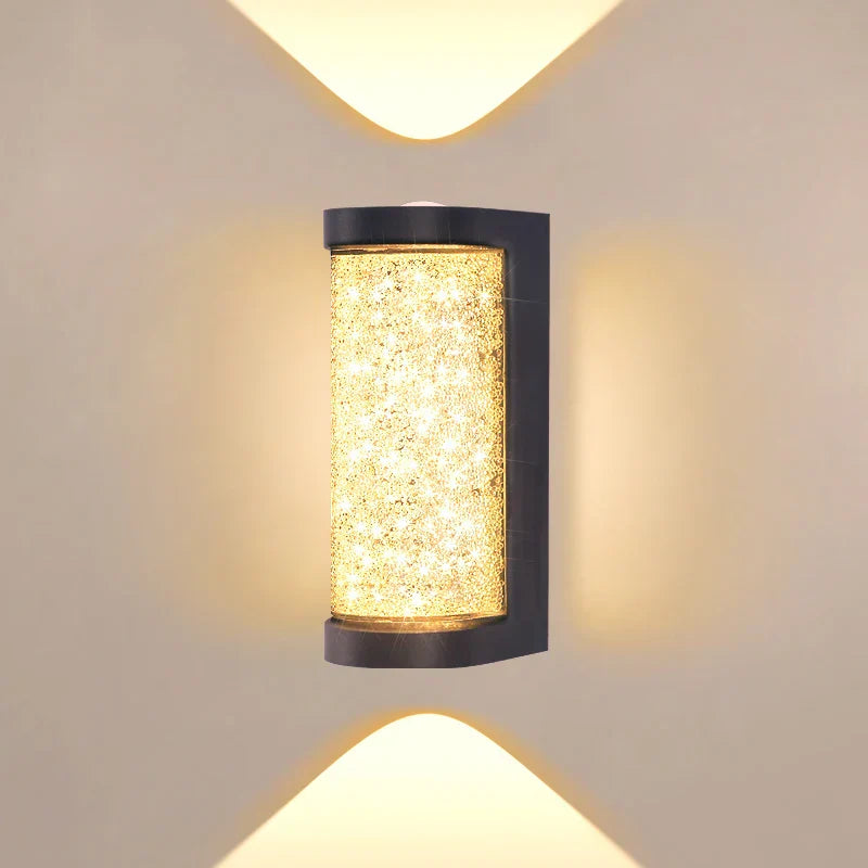 Moderne waterdichte LED-buitenwandlamp - Kristal-wandlamp voor tuin-, patio- en deurverlichting