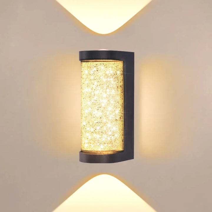 Moderne waterdichte LED-buitenwandlamp - Kristal-wandlamp voor tuin-, patio- en deurverlichting