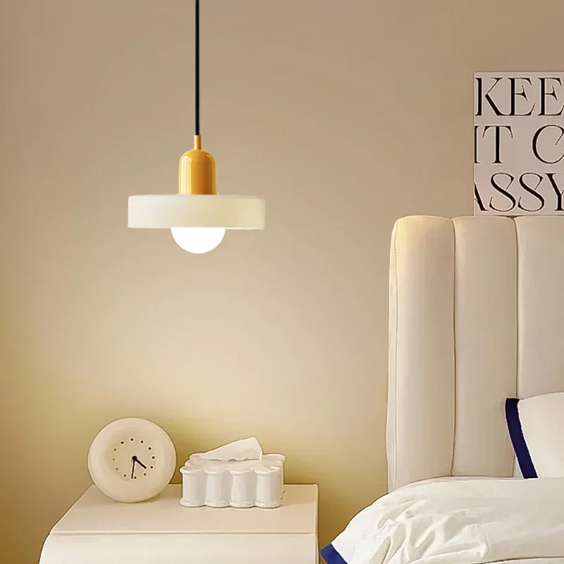 Nordic Glas Pendellicht – Moderne LED Hanglamp voor Woonkamer, Slaapkamer, Eetkamer en Bar, 3 Snoep Kleuren