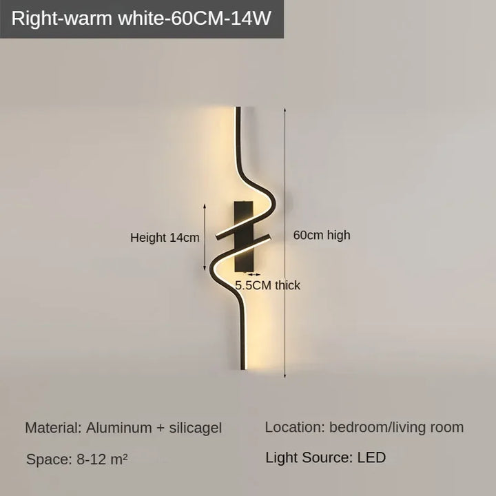 Moderne Minimalistische Strepen LED Wandlamp Slaapkamer Verlichting voor Nachttafel Wandlamp LED Licht Woonkamer TV Sofa Achtergrond Wandlamp
