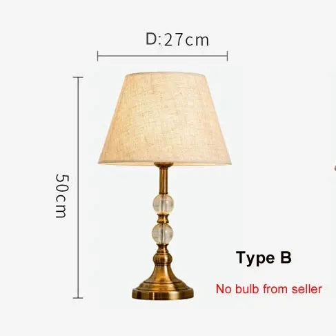 Amerikaanse imitatie koper kristal nachttischlamp - moderne Europese stijl bureau lamp