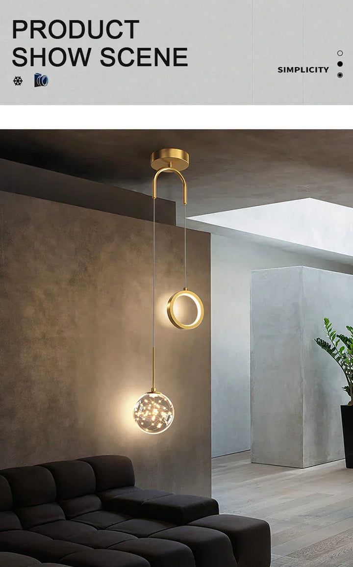 Moderne LED pendelstuk – 2-weg binnenhanglamp voor woonkamer, slaapkamer, eettafel met instelbare 3 lichtkleuren