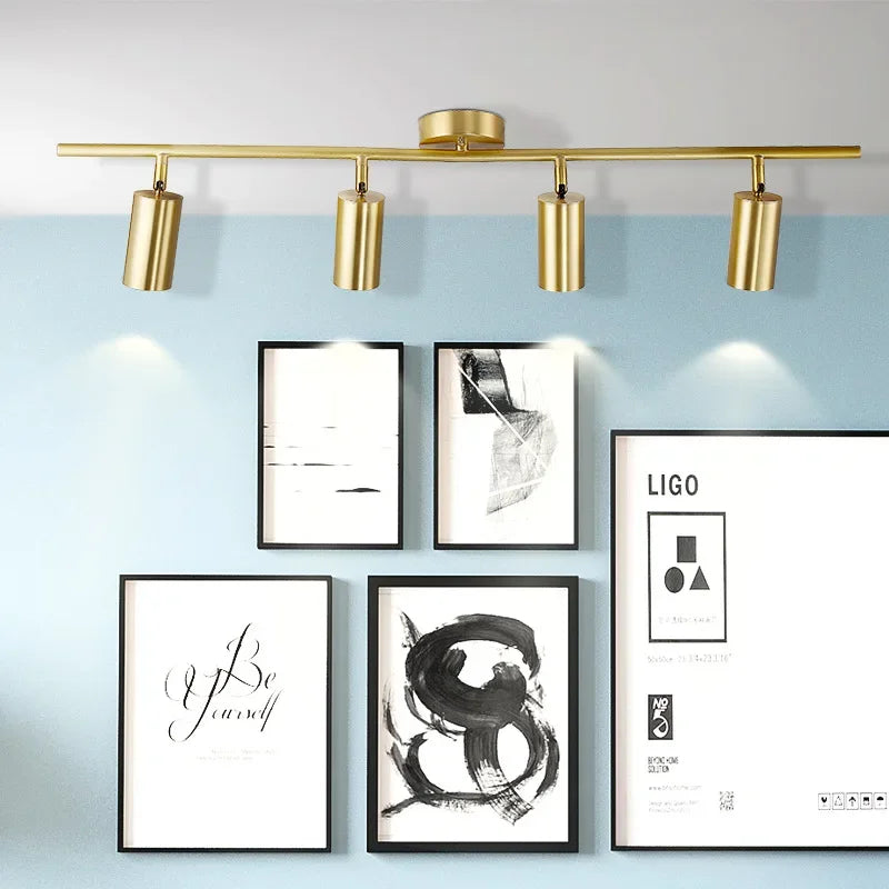 Moderne Gouden Spotlight Plafondlamp – Nordic Minimalistische E27 LED Licht voor Woonkamer, Slaapkamer en Keuken