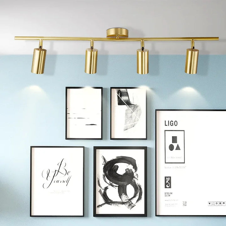 Moderne Gouden Spotlight Plafondlamp – Nordic Minimalistische E27 LED Licht voor Woonkamer, Slaapkamer en Keuken