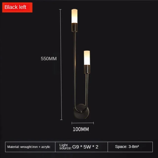 Moderne Gouden LED Wandlamp – Nordic Wandlamp voor Woonkamer, Slaapkamer, Keuken en Hal Decor
