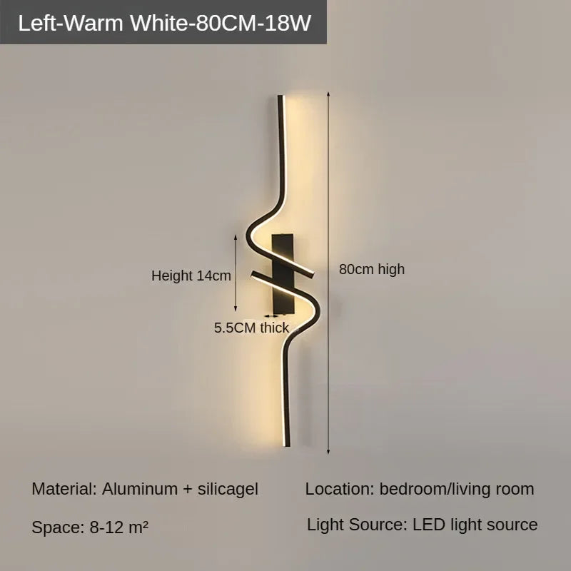 Moderne Minimalistische Strepen LED Wandlamp Slaapkamer Verlichting voor Nachttafel Wandlamp LED Licht Woonkamer TV Sofa Achtergrond Wandlamp