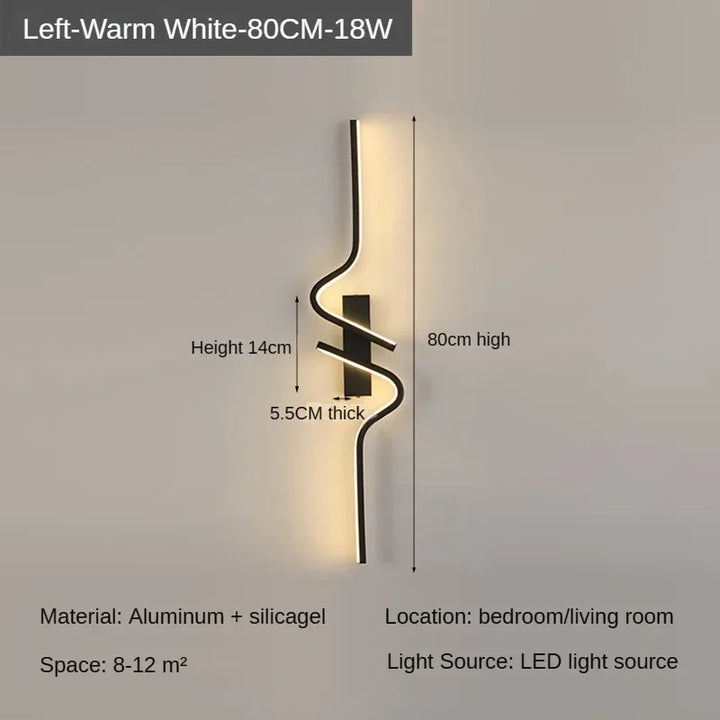 Moderne Minimalistische Strepen LED Wandlamp Slaapkamer Verlichting voor Nachttafel Wandlamp LED Licht Woonkamer TV Sofa Achtergrond Wandlamp