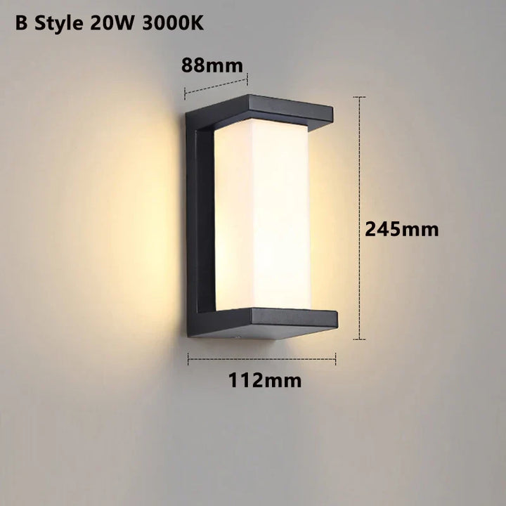 Moderne LED-Wandlamp voor buiten met bewegingssensor - Waterdichte IP65-verandalampen voor balkon tuin