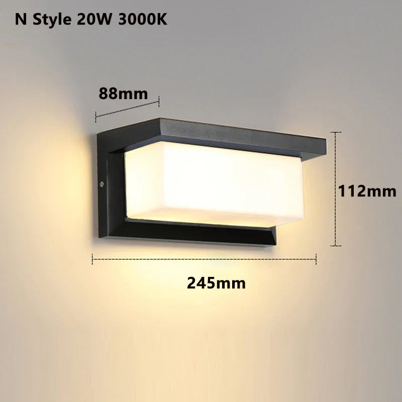 Moderne LED-Wandlamp voor buiten met bewegingssensor - Waterdichte IP65-verandalampen voor balkon tuin