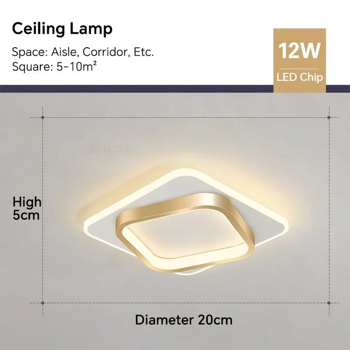 Moderne LED Gang Plafondlamp Kroonluchter - Binnenverlichting voor hal, trap, foyer, balkon, slaapkamer, badkamer