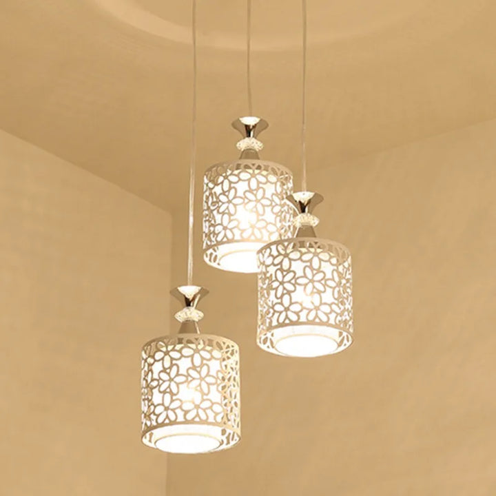 Moderner Witte Kristallen Hanglamp – Ingebouwde Plafondlamp met LED-lampen voor Slaapkamer, Woonkamer, Keuken en Trappen