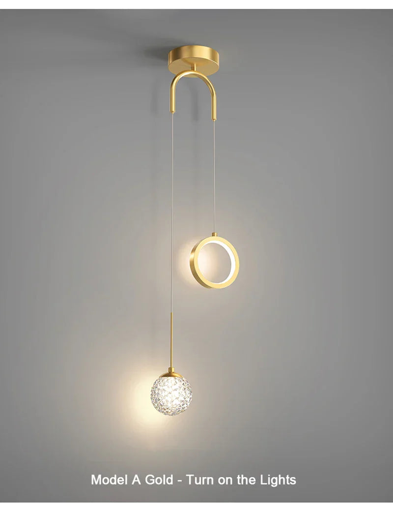 Moderne LED pendelstuk – 2-weg binnenhanglamp voor woonkamer, slaapkamer, eettafel met instelbare 3 lichtkleuren