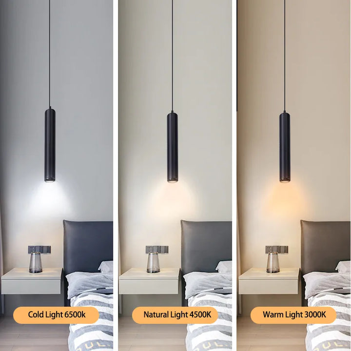 Moderne LED Hanglamp – Slanke Cilindrische Hanglamp voor Keuken, Woonkamer en Slaapkamer Decor