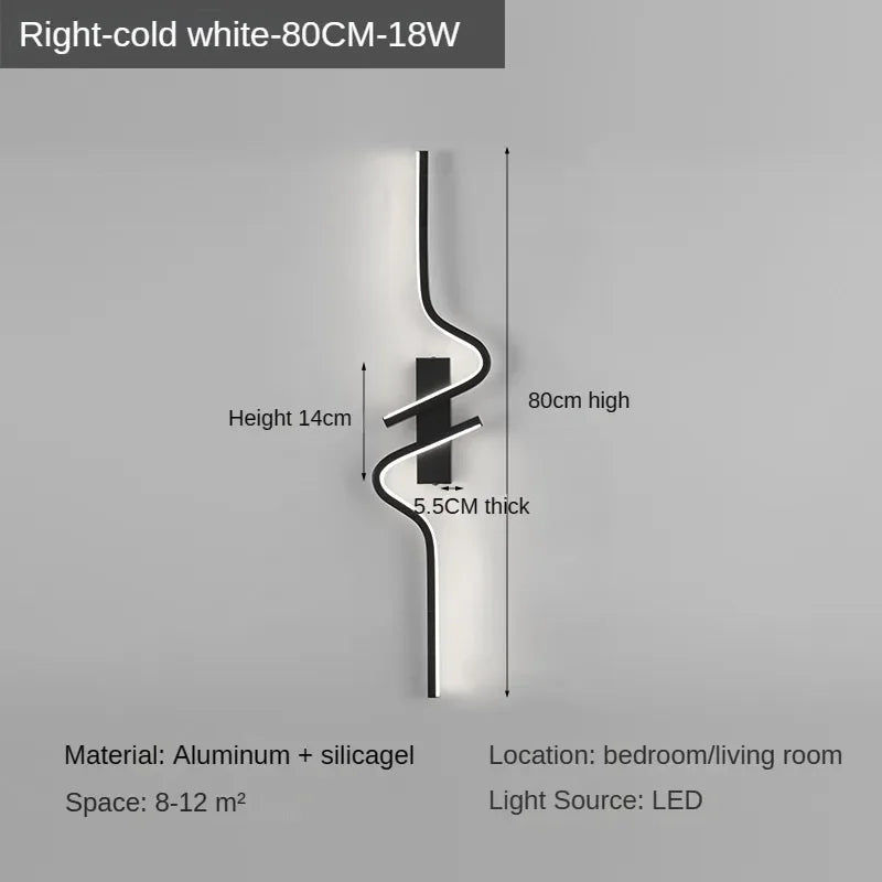 Moderne Minimalistische Strepen LED Wandlamp Slaapkamer Verlichting voor Nachttafel Wandlamp LED Licht Woonkamer TV Sofa Achtergrond Wandlamp