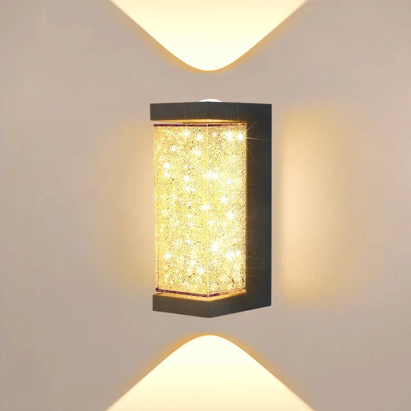 Moderne waterdichte LED-buitenwandlamp - Kristal-wandlamp voor tuin-, patio- en deurverlichting