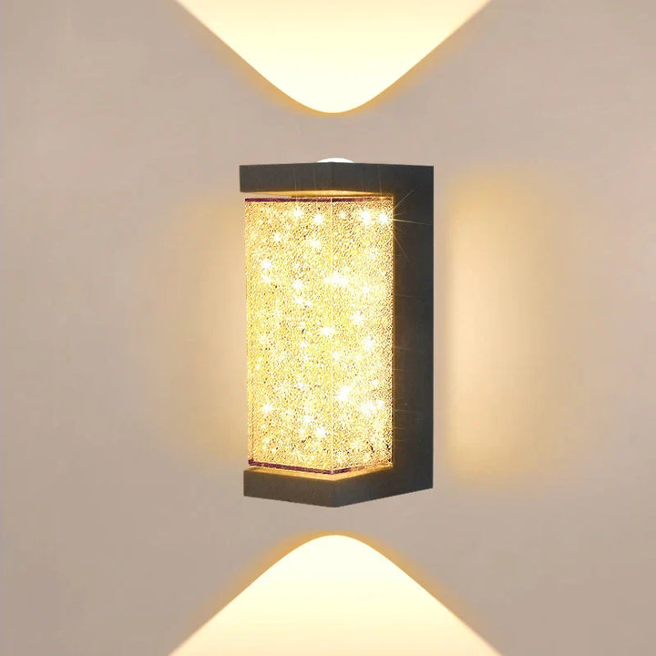 Moderne waterdichte LED-buitenwandlamp - Kristal-wandlamp voor tuin-, patio- en deurverlichting
