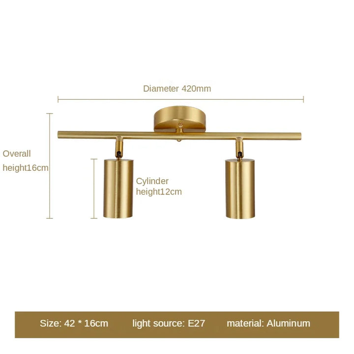Moderne Gouden Spotlight Plafondlamp – Nordic Minimalistische E27 LED Licht voor Woonkamer, Slaapkamer en Keuken