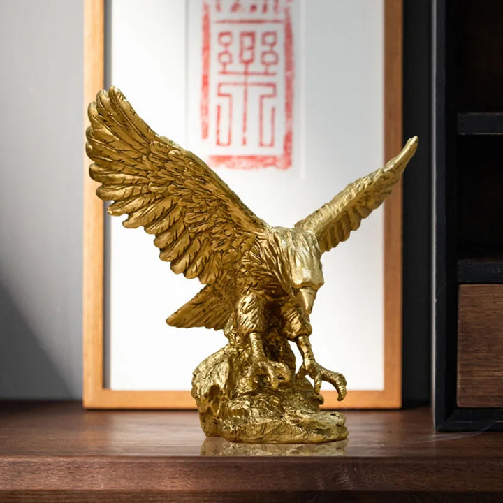 Harz Gouden Adelaar Standbeeld Kunst Dier Model Collectie Ornament Thuis Kantoor Bureau Feng Shui Decor Figuren eenvoudig
