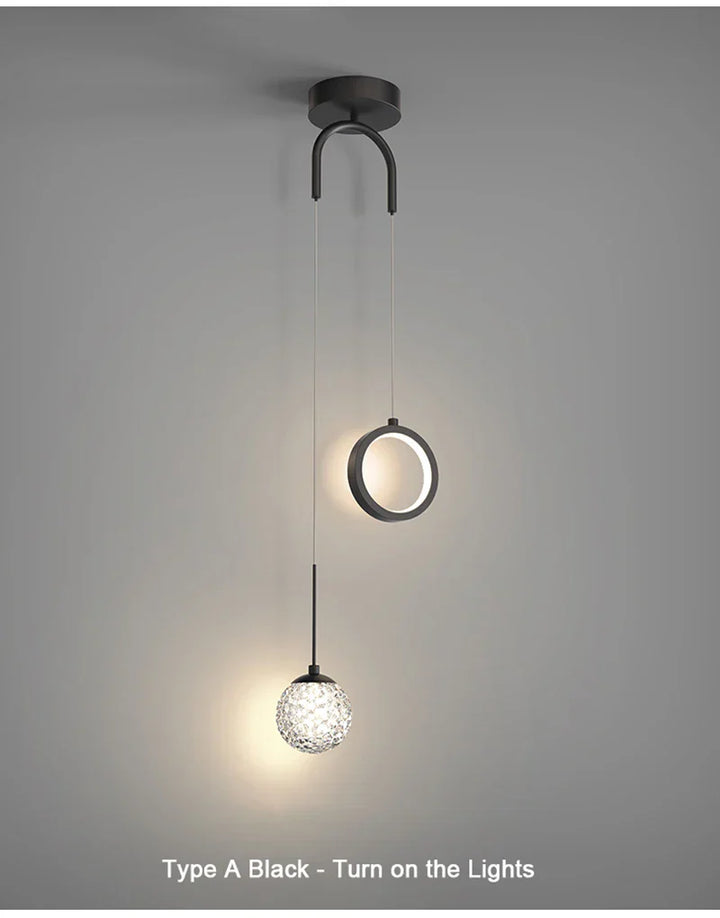 Moderne LED pendelstuk – 2-weg binnenhanglamp voor woonkamer, slaapkamer, eettafel met instelbare 3 lichtkleuren