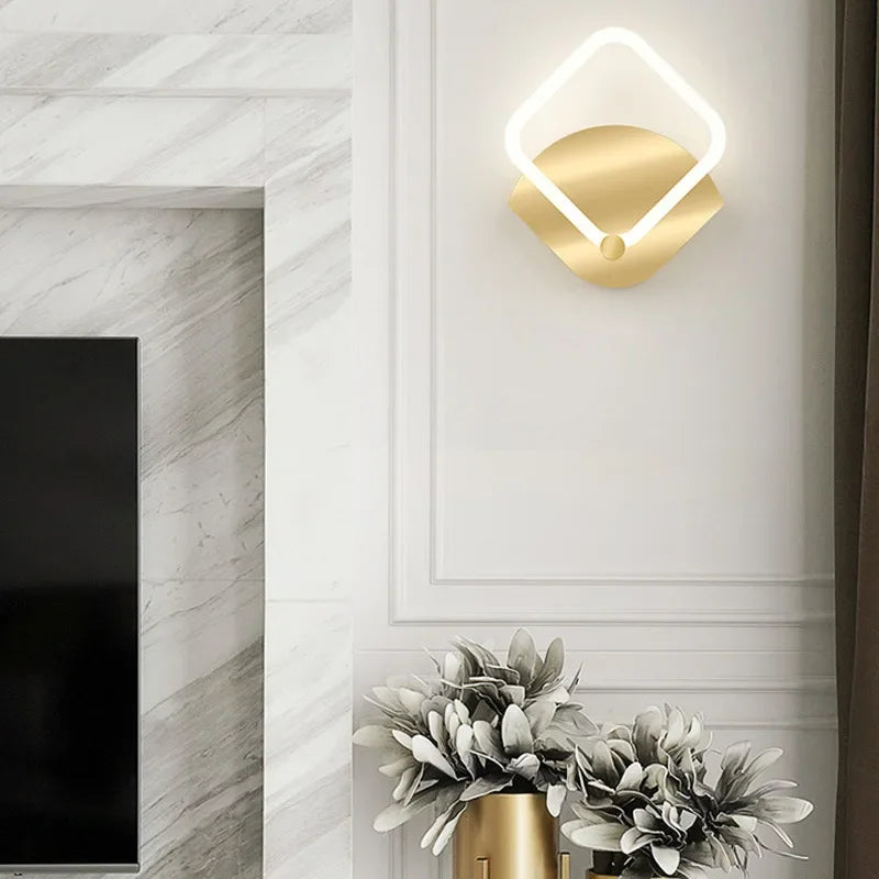 Moderne nordic LED-wandlamp – elegante ringlicht-inrichting voor slaapkamer, woonkamer en hoteldécor